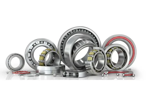 Set different bearings isolated white background. 3D illustratio